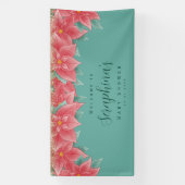 Baby shower met rode en groene kerst in Poinsettia Spandoek (Verticaal)