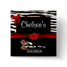 Baby shower met rode en zebrastripes