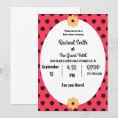 Baby shower met rode en zwarte damestoornissen kaart (Voorkant / Achterkant)