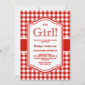 Baby shower met rode of witte buffels kaart (Voorkant)