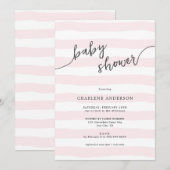 Baby shower met rode strepen kaart (Voorkant / Achterkant)