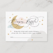 Baby shower met roze blauwe luier, moon en sterren informatiekaartje (Voorkant)