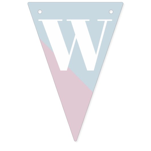 Baby shower met roze blauwe tinten vlaggetjes (Tweede vlag)