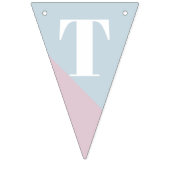 Baby shower met roze blauwe tinten vlaggetjes (Eerste vlag)