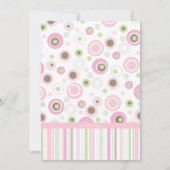 Baby shower met roze bruin zweet meisjes pols dot kaart (Achterkant)