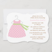 Baby shower met roze dress kaart (Voorkant)