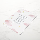Baby shower met roze en goudflesdromen folie uitnodiging (Gedraaid)