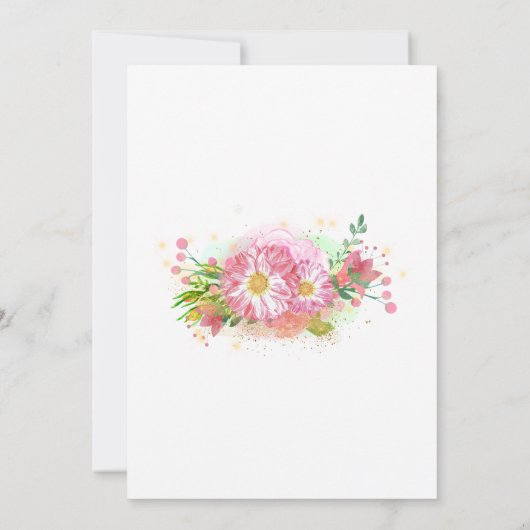 Baby shower met roze en goudflesjes kaart (Achterkant)