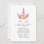 Baby shower met roze en goudflesjes kaart (Voorkant)