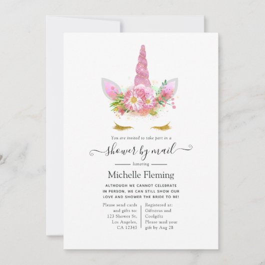 Baby shower met roze en goudflesjes kaart (Voorkant)