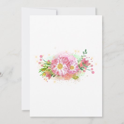 Baby shower met roze en goudflesjes kaart (Achterkant)