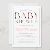 Baby shower met roze Floral Letters Kaart (Voorkant)
