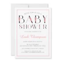 Baby shower met roze Floral Letters