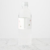 Baby shower met roze florale olifant waterfles etiket (Achterkant)