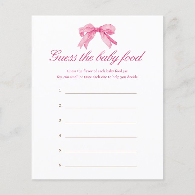 Baby Shower met Roze Lintje Raad het Babyvoedsel S (Voorkant)