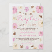 Baby shower met roze pompoen kaart (Voorkant)