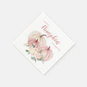 Baby shower met roze pompoen servet (Hoek)