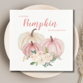 Baby shower met roze pompoen servet