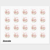 Baby shower met roze pompoen vierkante sticker (Vel)