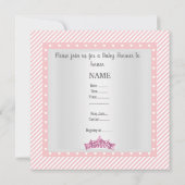 Baby shower met roze stripe prinses kaart (Achterkant)