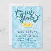 Baby shower met rubberdessepelsplauw kaart (Voorkant)