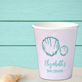 Baby Shower met Schelpen Papieren Bekers
