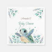 Baby shower met schildpadthema servet (Voorkant)