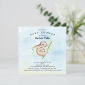 Baby shower met snotsnoerboten kaart (Staand voorkant)