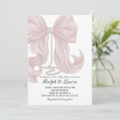 Baby Shower met Strikmeisje Kaart (Staand voorkant)