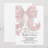 Baby Shower met Strikmeisje Kaart (Voorkant / Achterkant)
