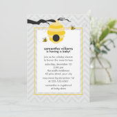 Baby shower met stutbare bijen kaart (Staand voorkant)