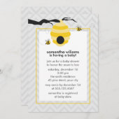 Baby shower met stutbare bijen kaart (Voorkant / Achterkant)