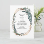 Baby shower met tropisch strand Exotic Palm Leaves Kaart (Staand voorkant)