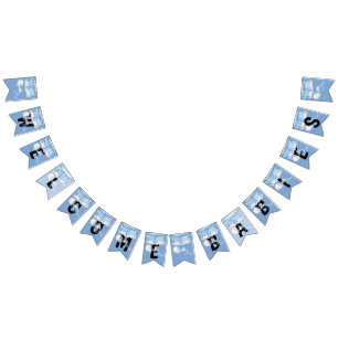 Baby shower met twee babydozen vlaggetjes