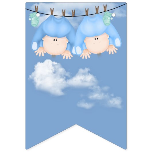 Baby shower met twee babydozen vlaggetjes (Eerste vlag)