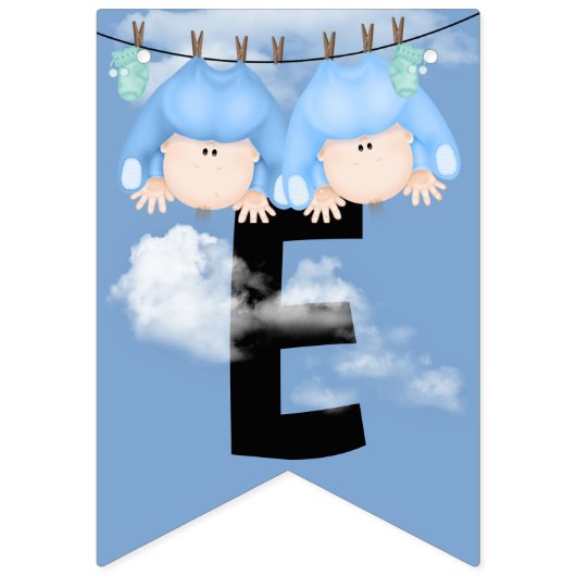 Baby shower met twee babydozen vlaggetjes (Derde vlag)