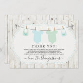 Baby shower met twee bakken - Hartelijk dank - Rob Bedankkaart (Voorkant / Achterkant)