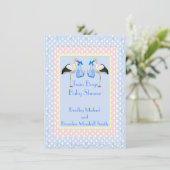 Baby shower met twee bakken kaart (Staand voorkant)
