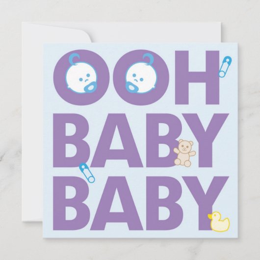 Baby shower met twee bakken kaart (Voorkant)