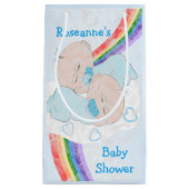 Baby shower met twee bakken klein cadeauzakje (Voorkant)