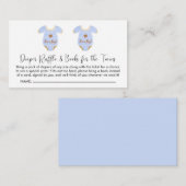 Baby shower met twee bakken luidere draaiboeken vo informatiekaartje (Voorkant / Achterkant)