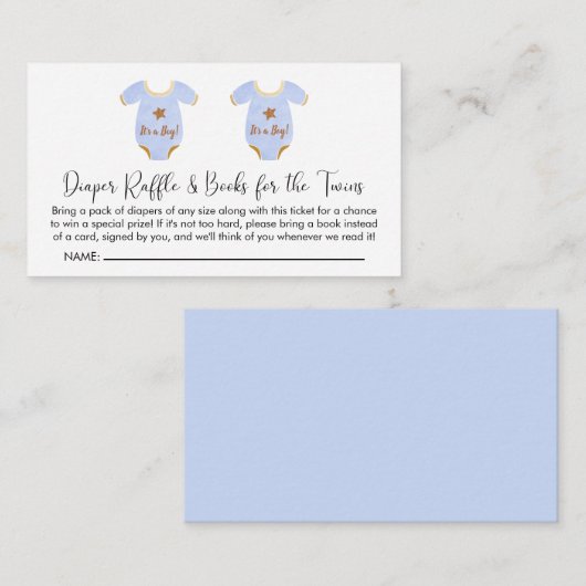 Baby shower met twee bakken luidere draaiboeken vo informatiekaartje (Voorkant / Achterkant)