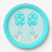 Baby shower met twee bakken papieren bordje (Voorkant)