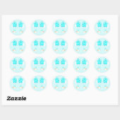 Baby shower met twee bakken ronde sticker (Vel)