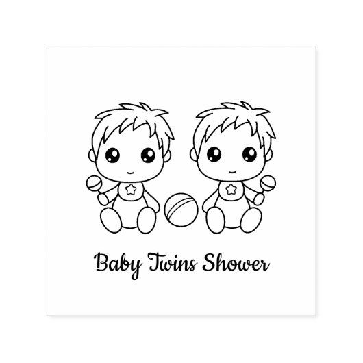 Baby shower met twee bakken  zelfinktende stempel (Design)
