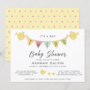 Baby shower met twee dozen kaart