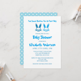 Baby shower met twee dubbele tallen kaart