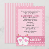 Baby shower met twee meisjes kaart (Voorkant / Achterkant)