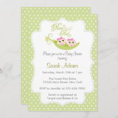 Baby shower met twee meisjes kaart (Voorkant / Achterkant)