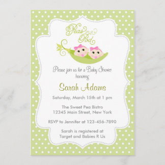 Baby shower met twee meisjes kaart